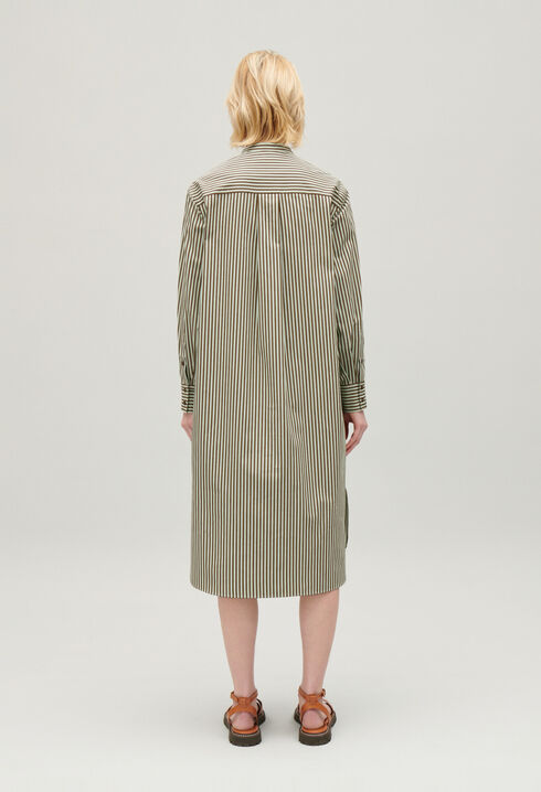 Langes Kleid mit Streifen-Design Gr&uuml;n