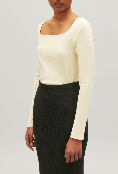 T-Shirt aus Baumwolle in Beige