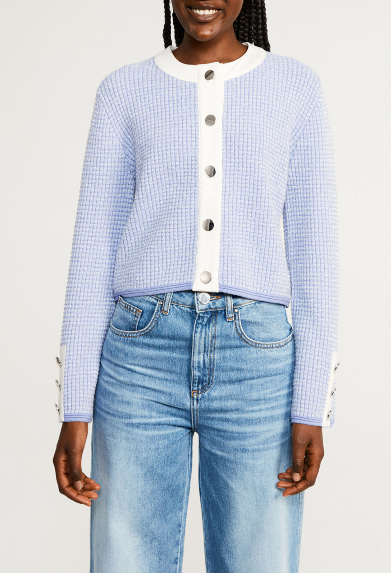 Cardigan in Tweed-Optik