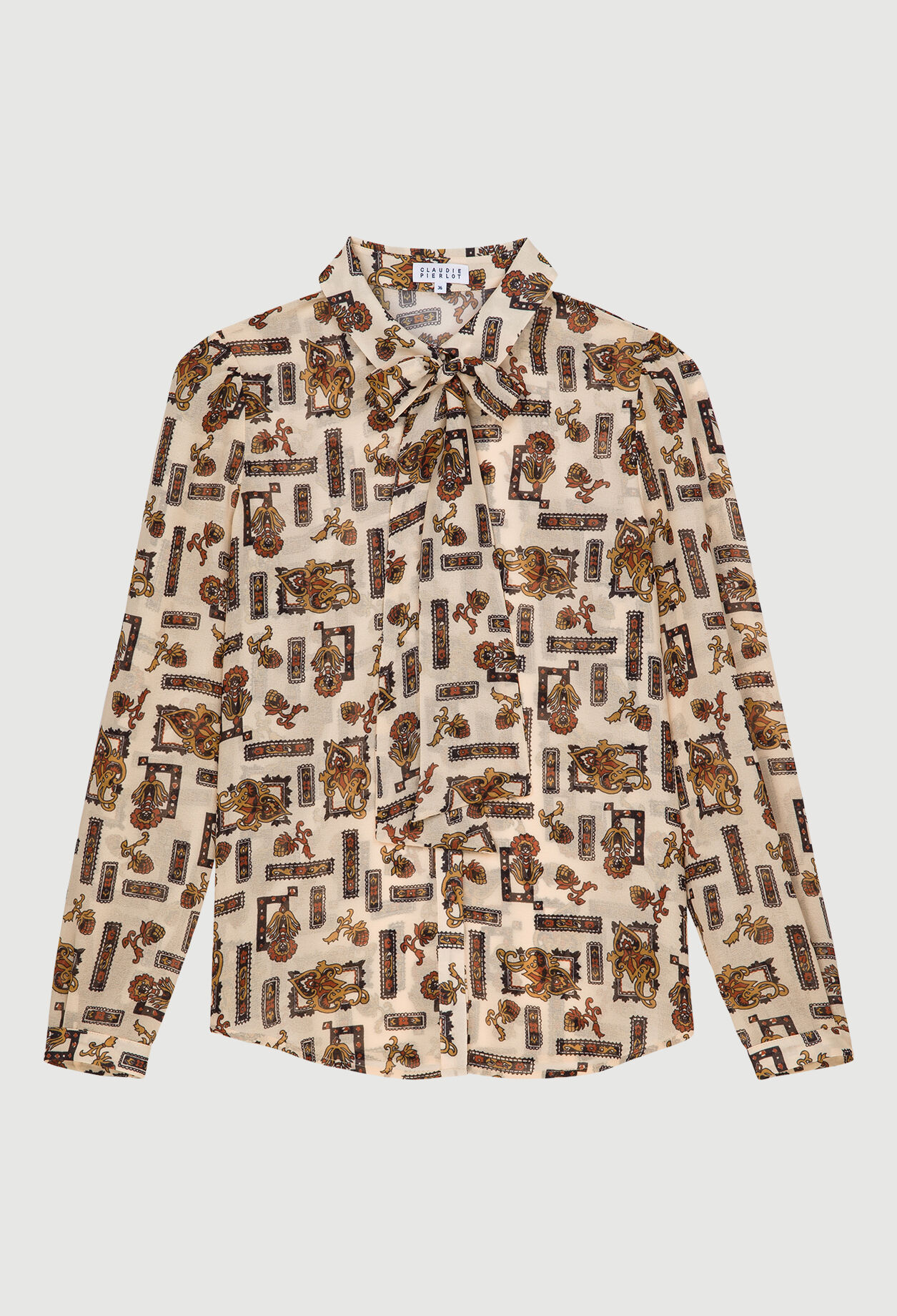 Bluse im Lavallière-Stil mit Muster