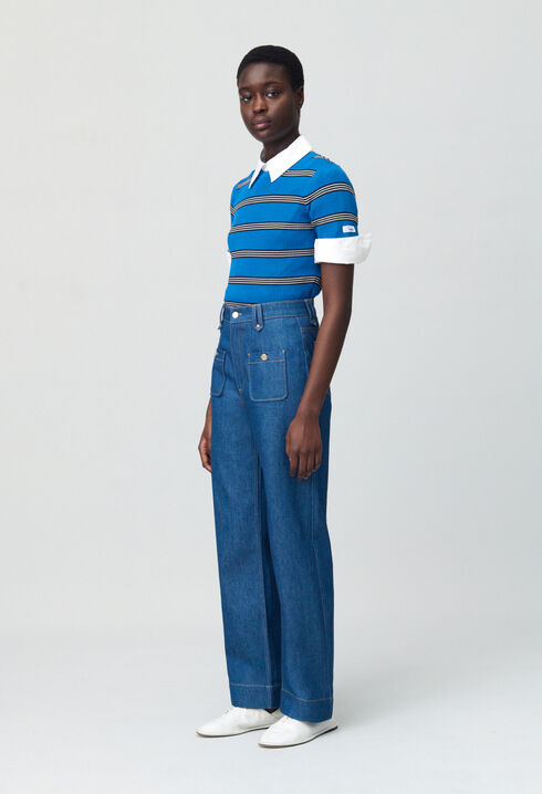 High-Waist-Jeans mit weitem Schnitt