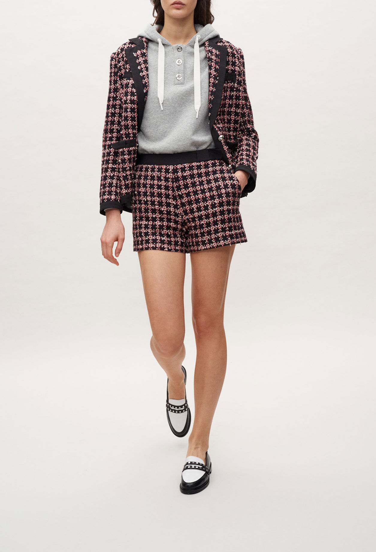 Tweed-Shorts mit hoher Taille