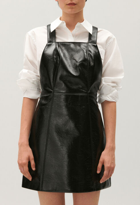 Kurzes Vinylkleid schwarz