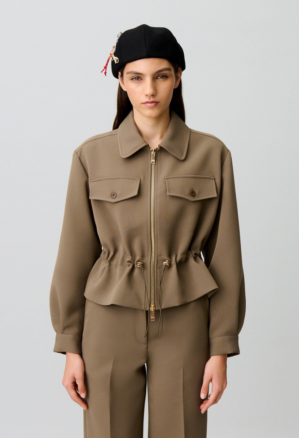 Jacke mit Sch&ouml;&szlig;chen, Goldblumen