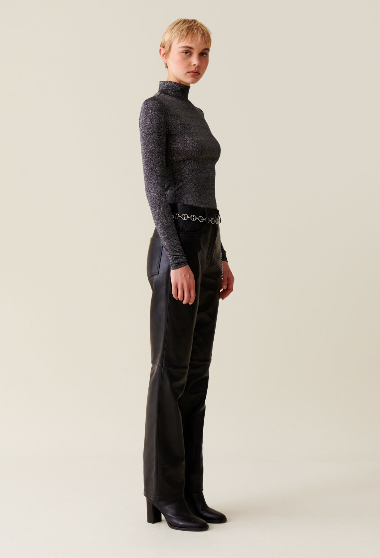 Glitzernder Rollkragen-Longsleeve