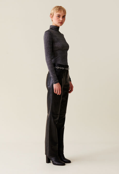 Glitzernder Rollkragen-Longsleeve