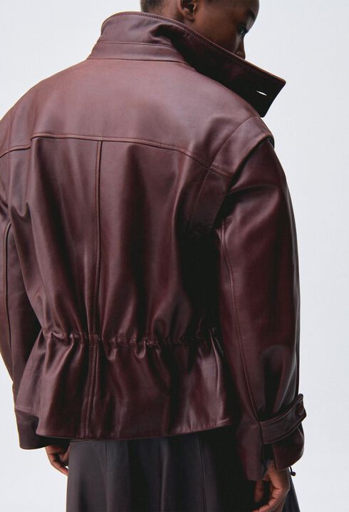 Weit geschnittener Lederblouson