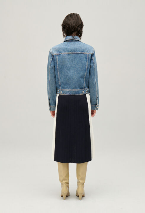Gerade geschnittene Jeansjacke Blau