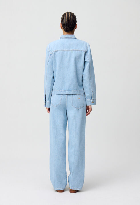 Denimjacke mit Bubikragen
