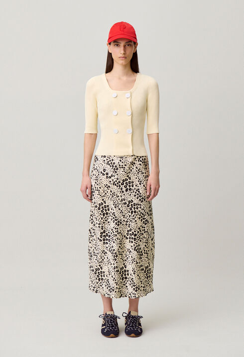 Strickcardigan, Rundhals