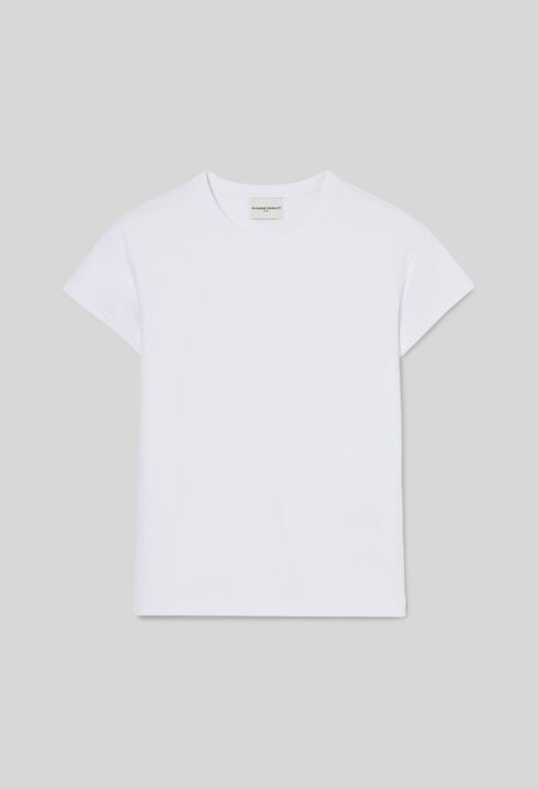 Wei&szlig;es T-Shirt mit kurzen &Auml;rmeln
