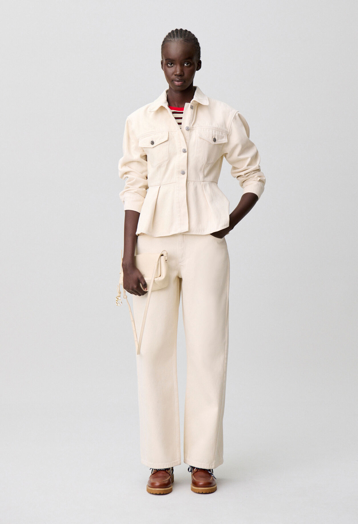 Jeans-Blouson Ecru Langarm