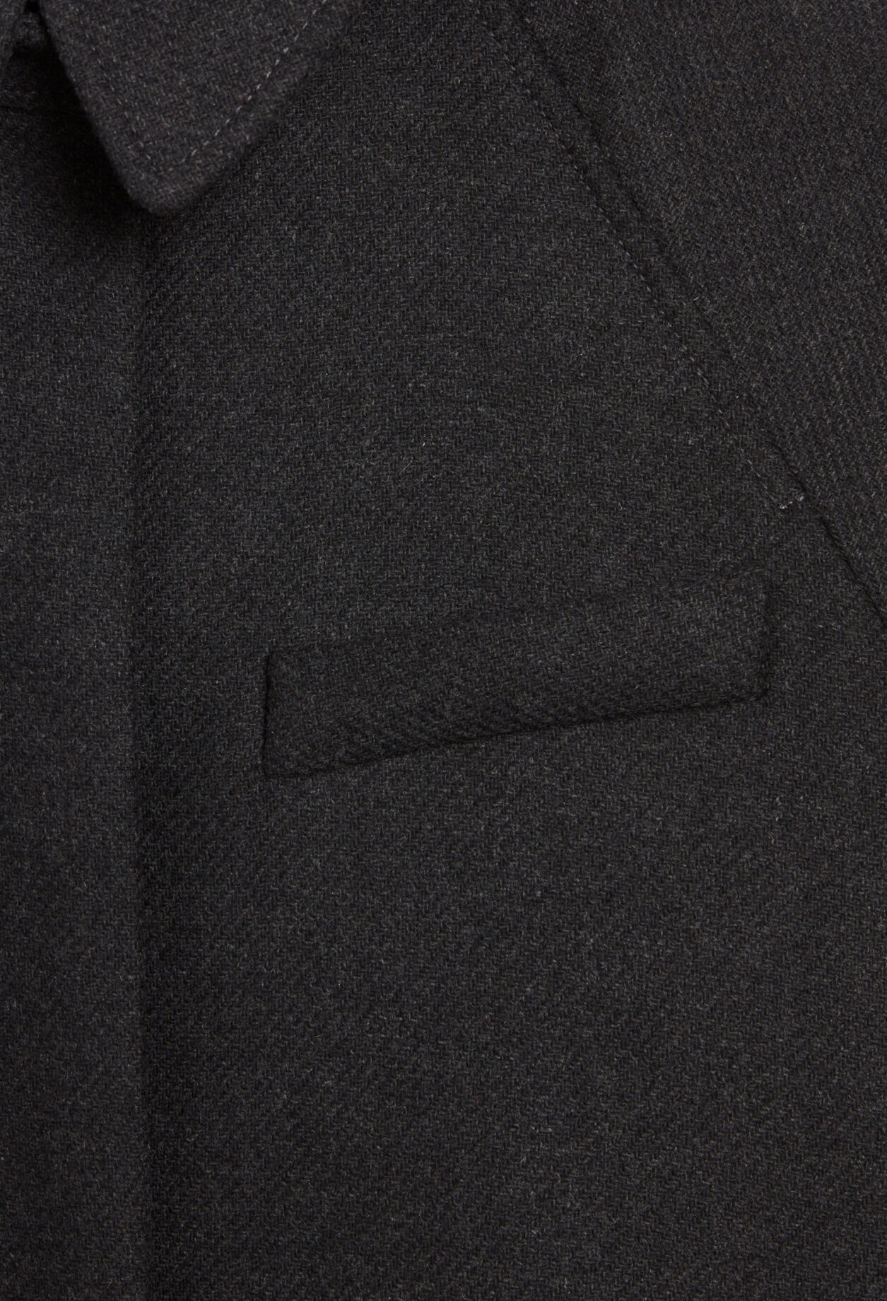 Halblanger Wollmantel, grau meliert