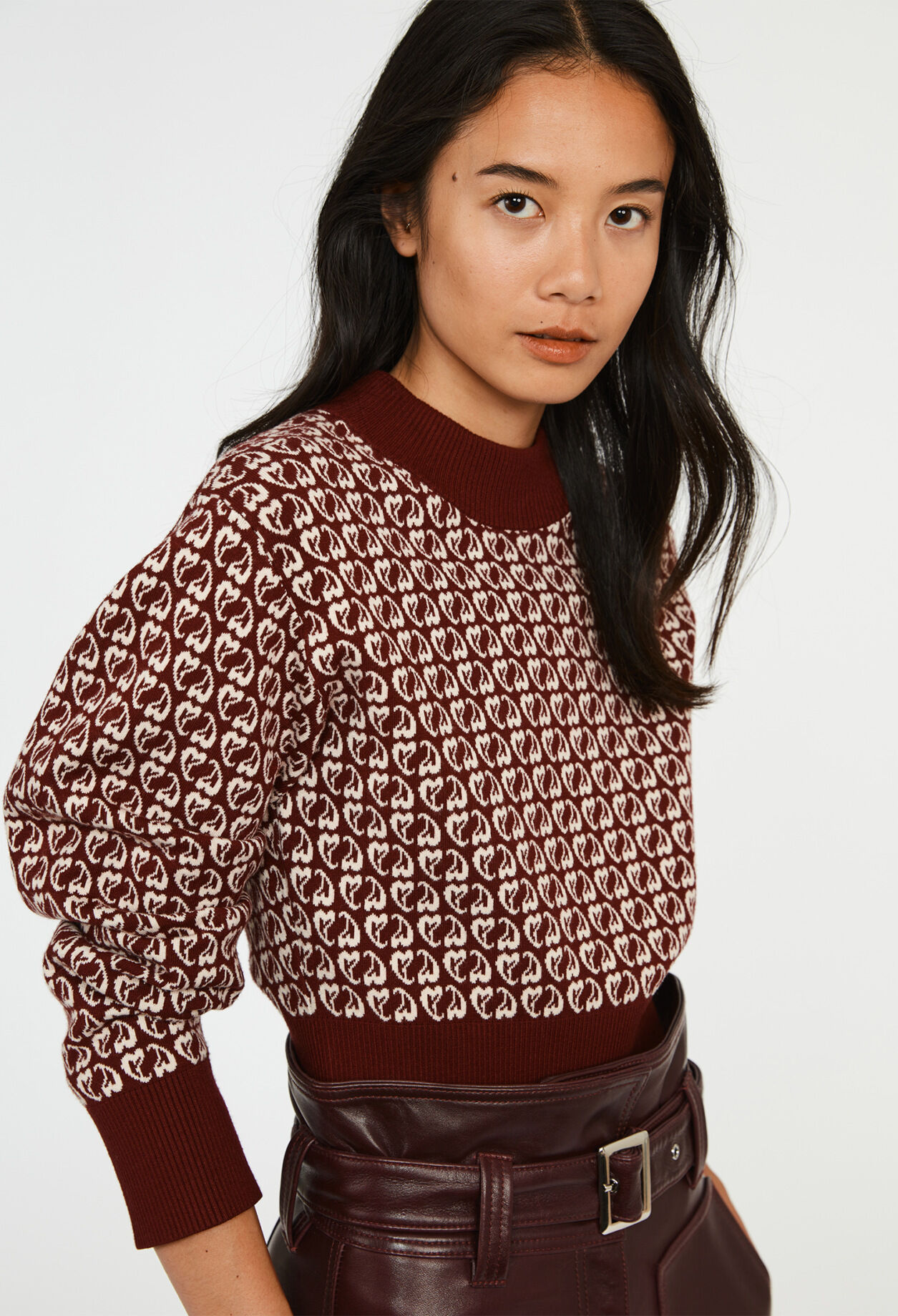 Zweifarbig Pullover aus Jacquardgewebe