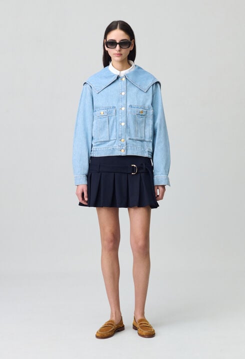 Jeansjacke mit großem Kragen