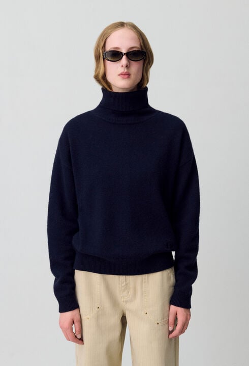 Marineblauer Kaschmirpullover