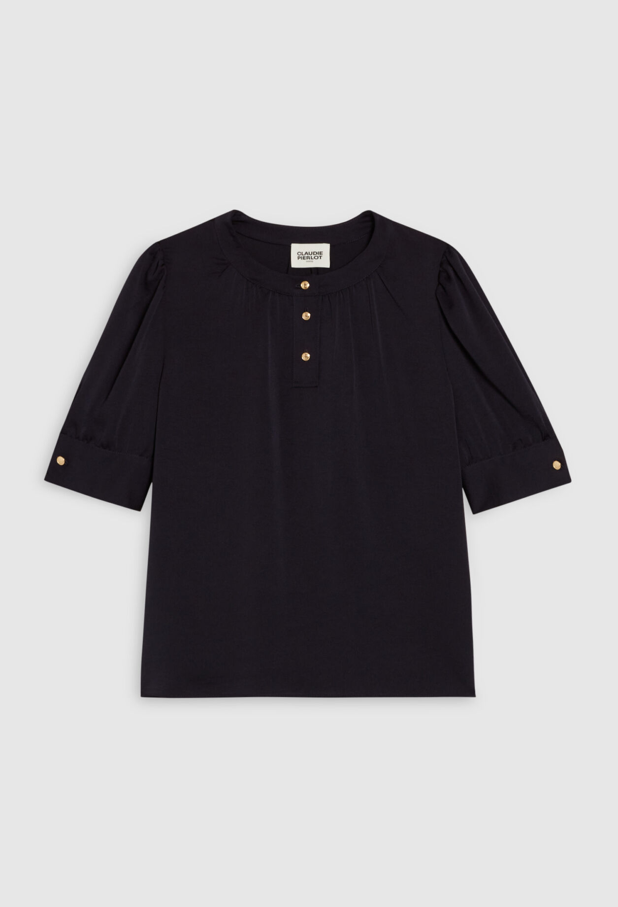 Kurzärmelige Bluse, marineblau