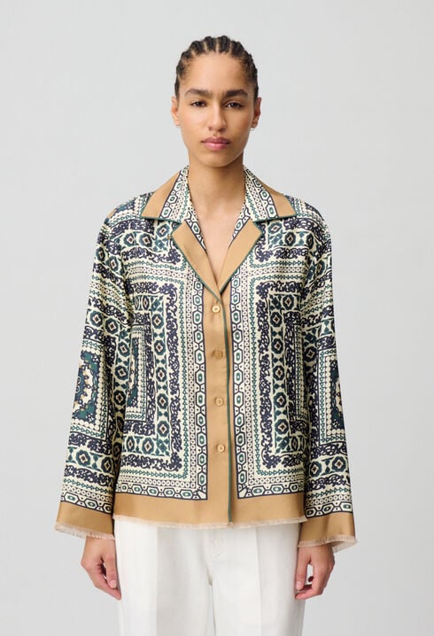 Bedruckte Seidenbluse