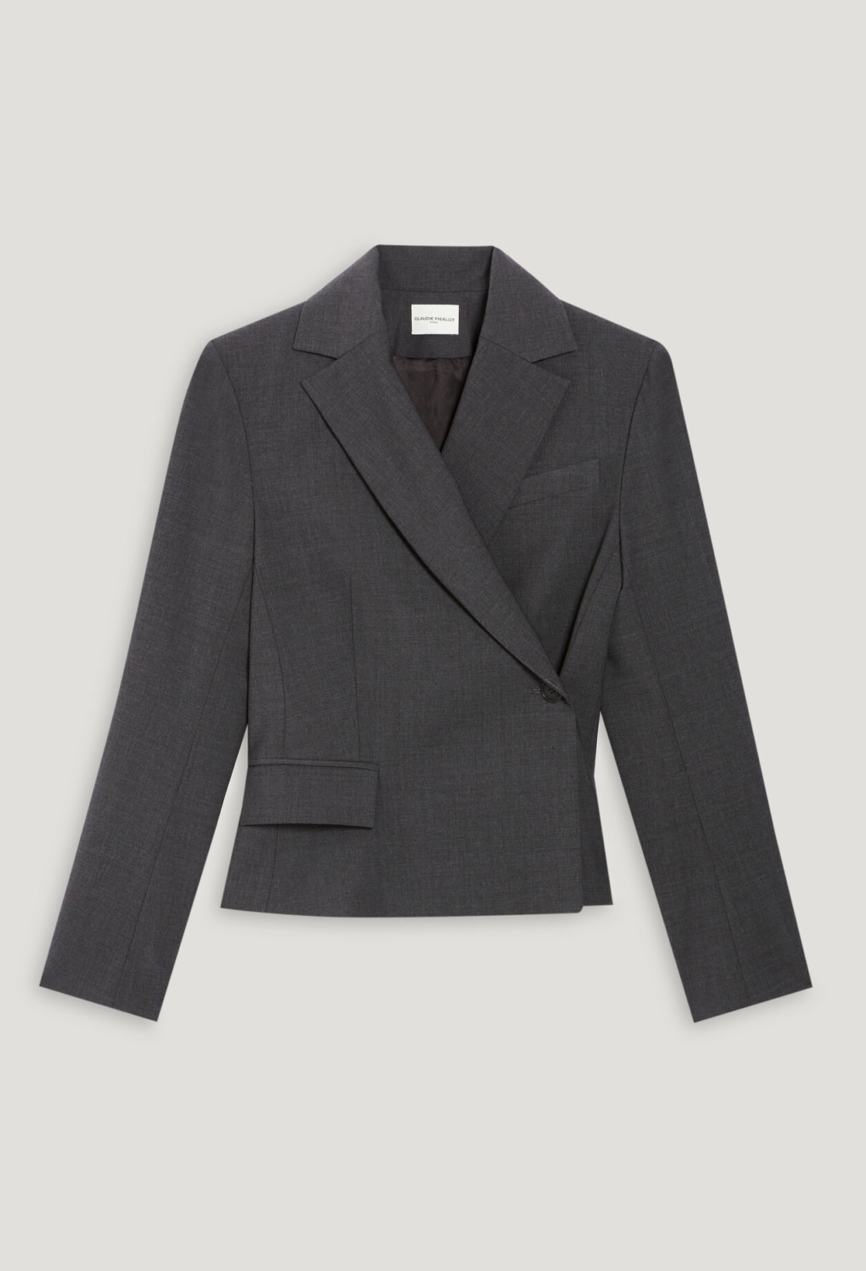 Blazer Wickeloptik grau meliert