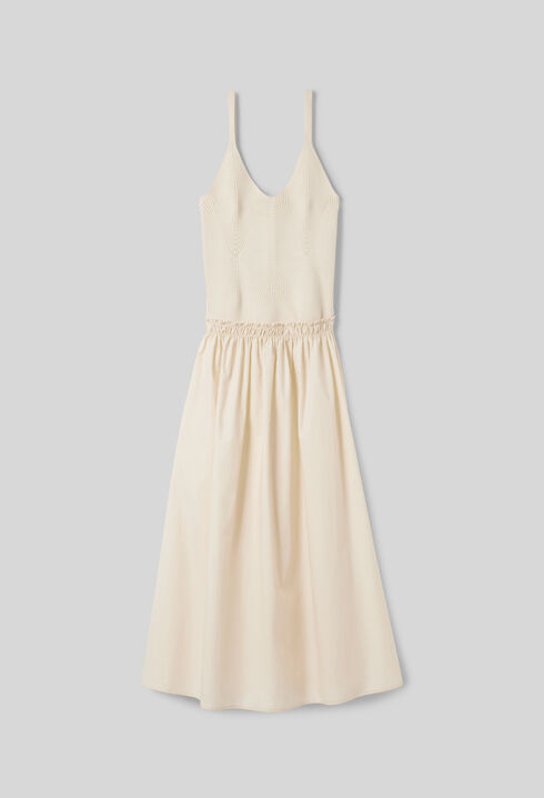 Midikleid mit gehäkeltem Brustteil
