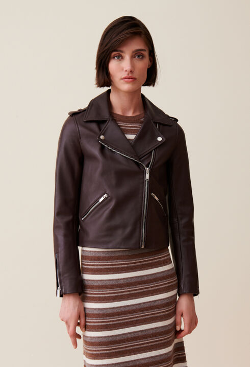 Glattlederjacke