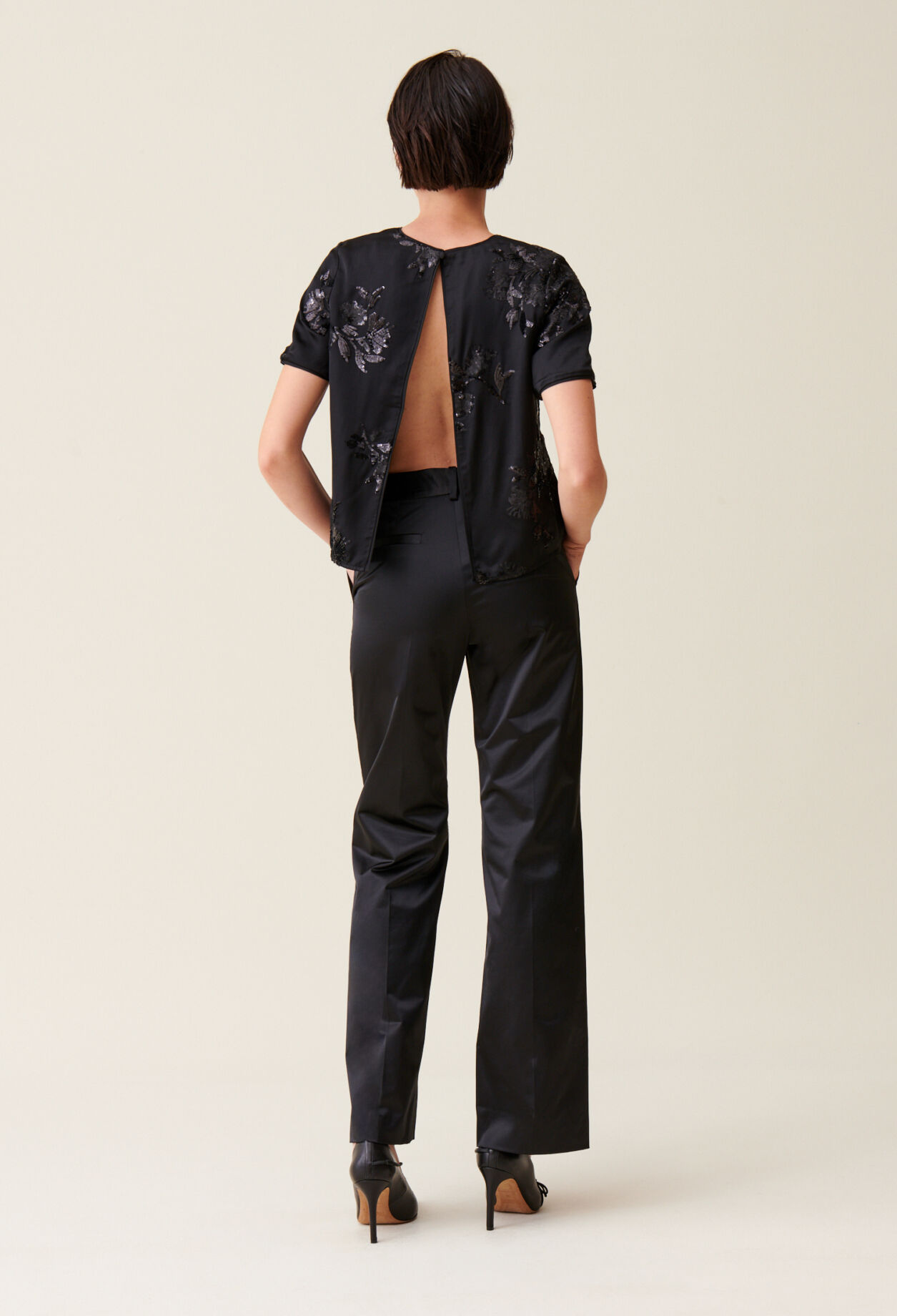 Schwarzes Top Pailletten