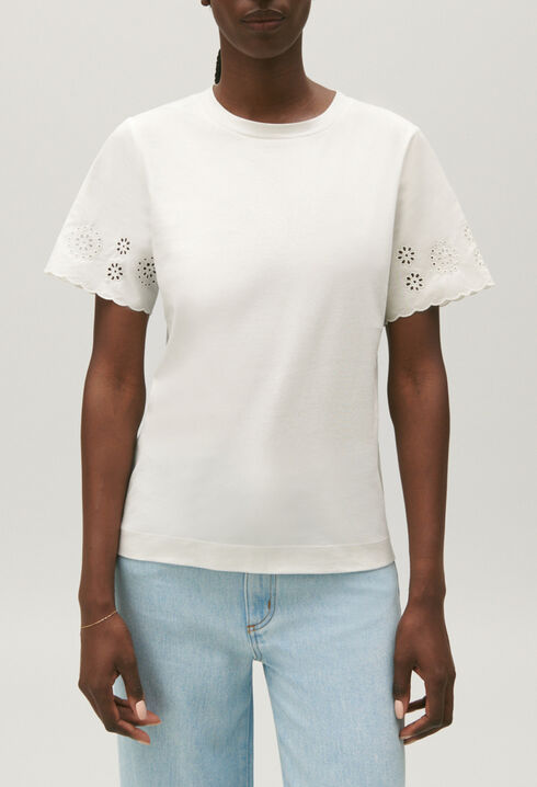 T-Shirt aus Baumwolle mit Stickerei