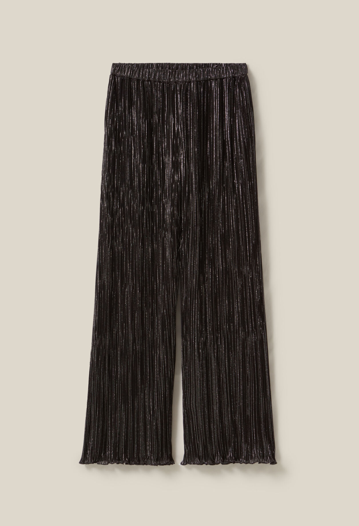 Silberne plissierte Hose