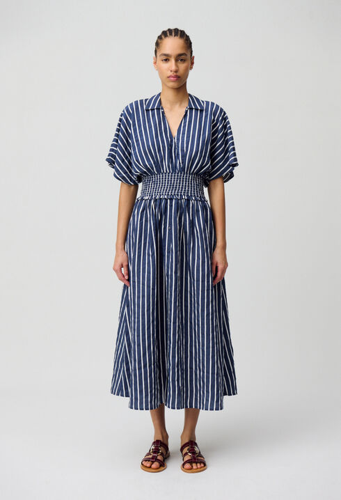 Gestreiftes Wickelkleid