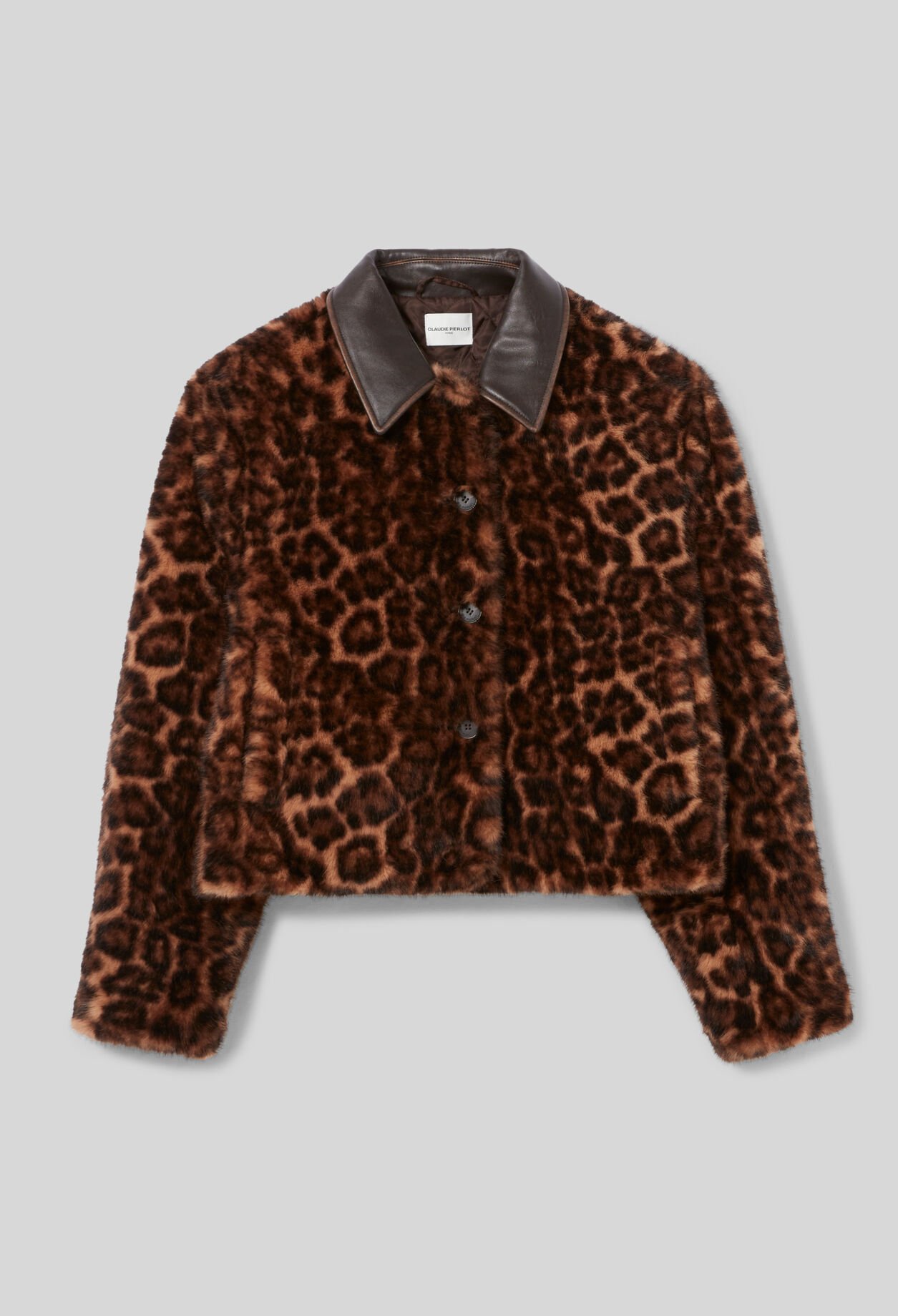 Webpelzmantel mit Leopardenmuster