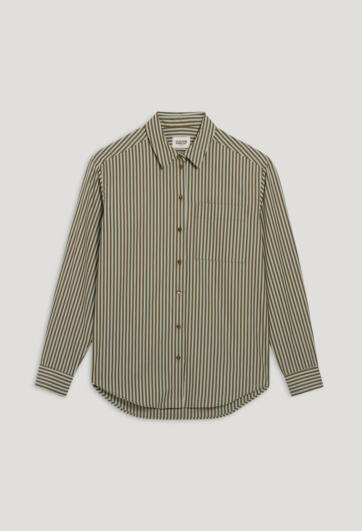Hemdbluse mit Streifen-Design Grün