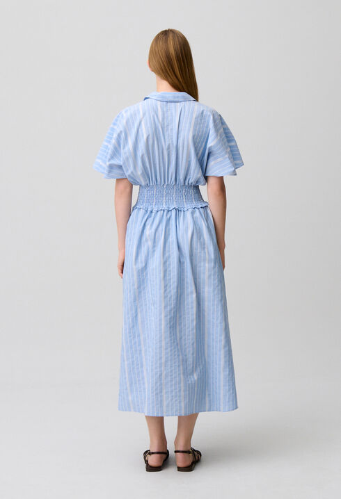 Gestreiftes Kleid in Wickeloptik