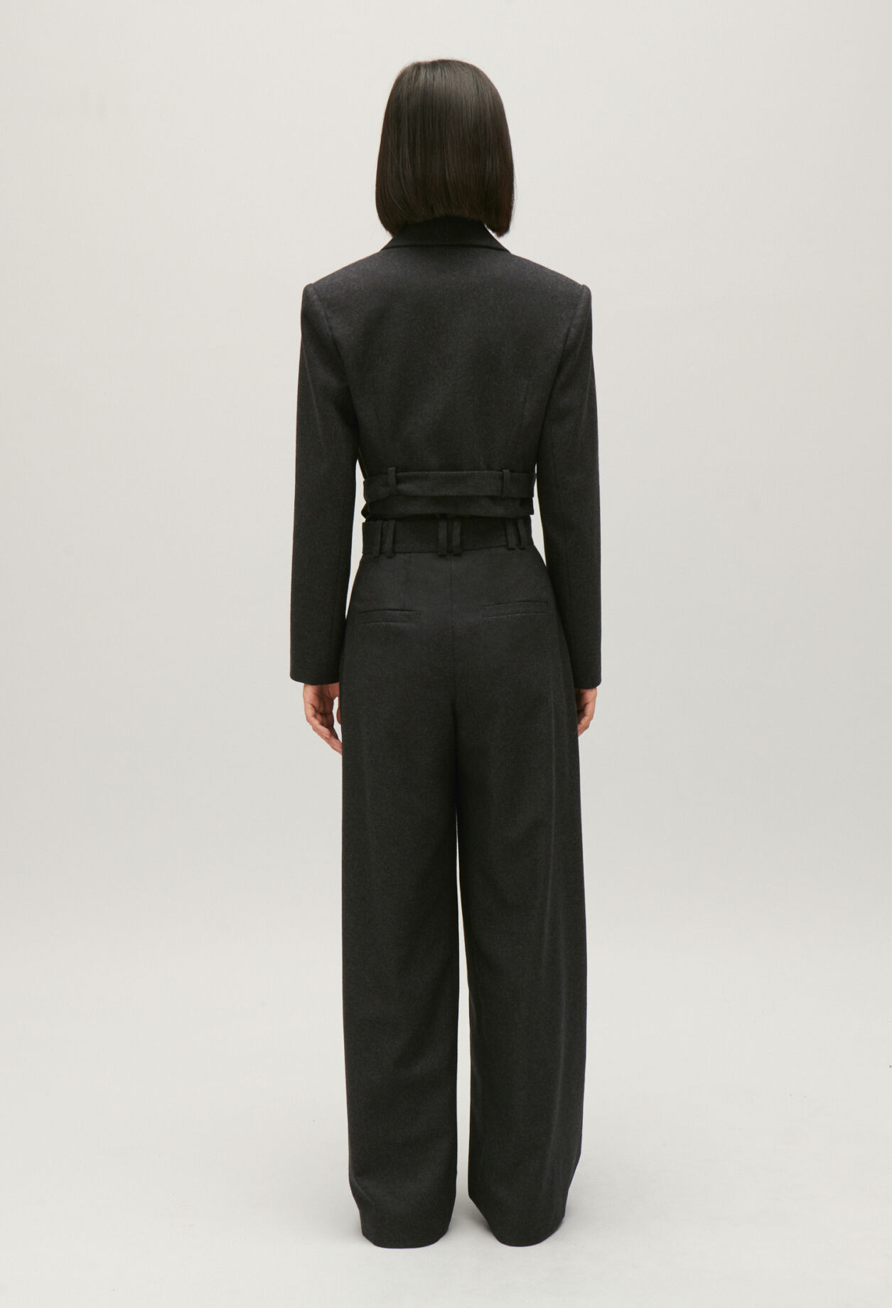 Kurzer grau melierter Blazer