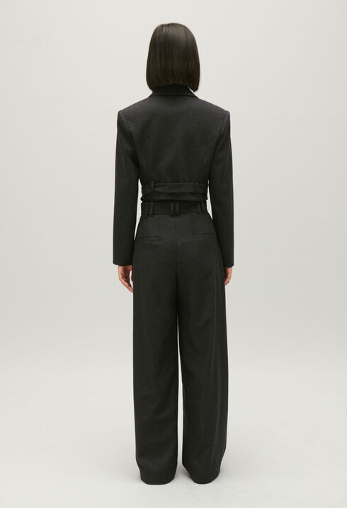 Kurzer grau melierter Blazer