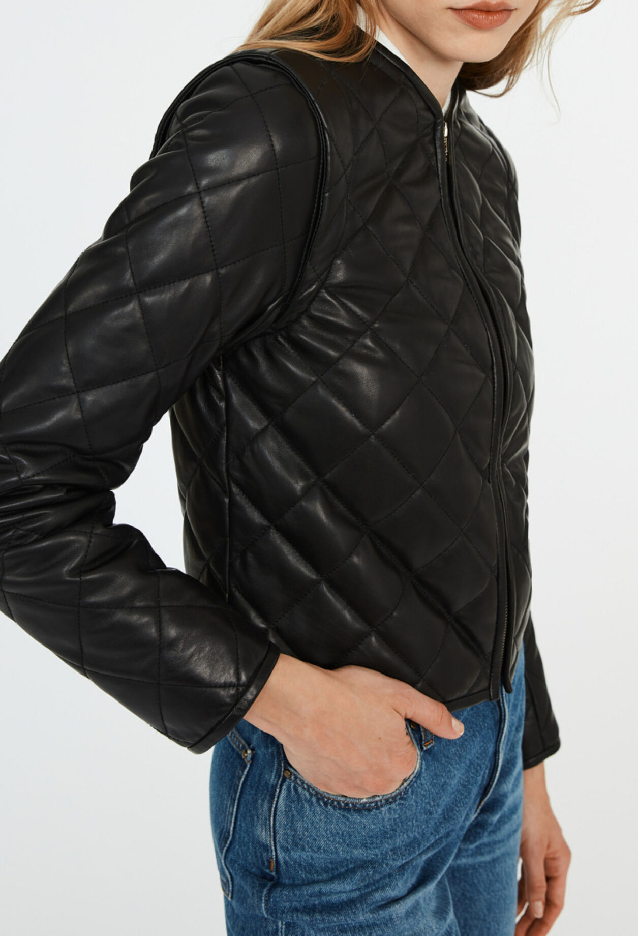 Gesteppte Jacke nachhaltigem Leder