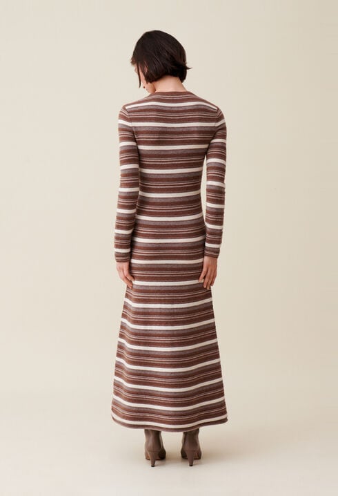 Gestreiftes Wollkleid
