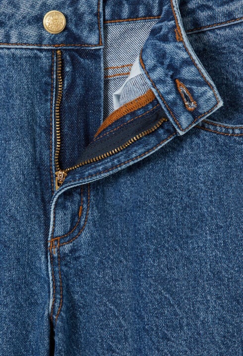 Weite gerade Jeans aus Denim