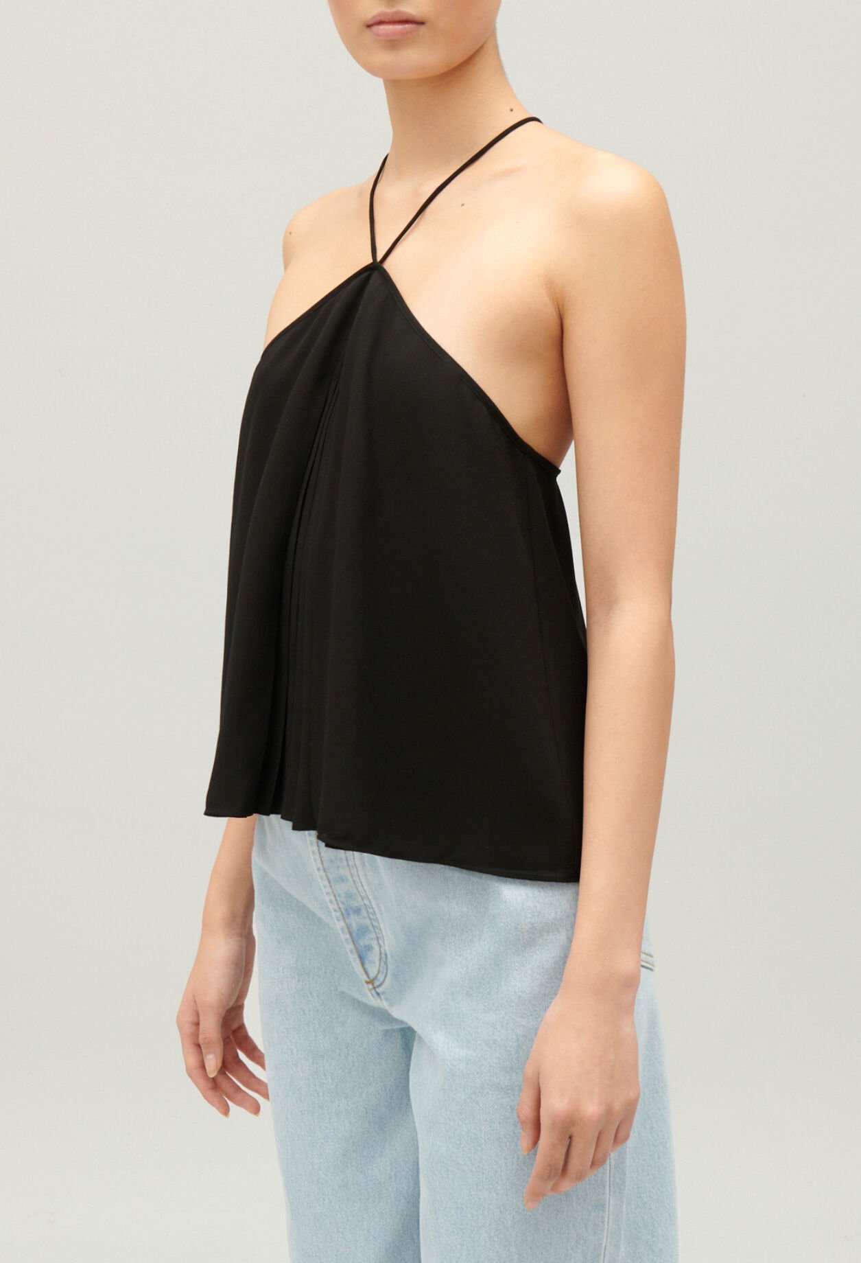 Bustier-Top mit Trägerbändern Schwarz