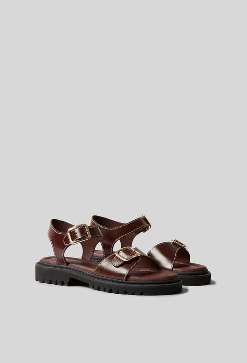 Leder-Sandalen mit Schnallen