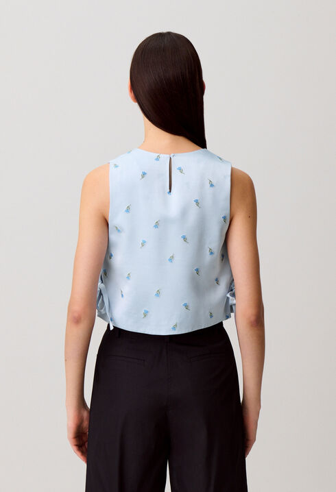 Besticktes Satin-Top