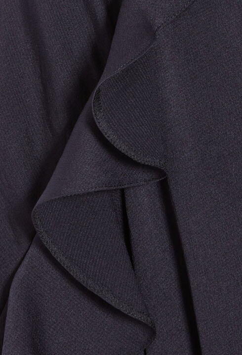 Kurzes marineblaues Rüschenkleid