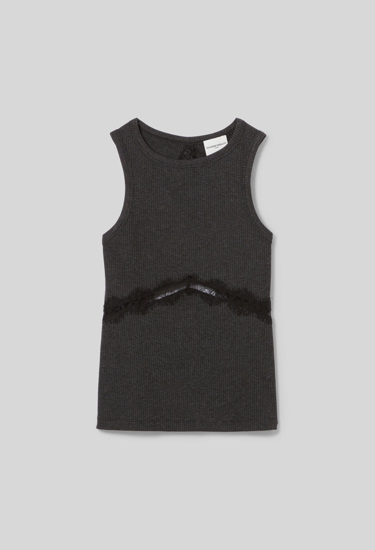 Ärmelloses T-Shirt mit Spitze