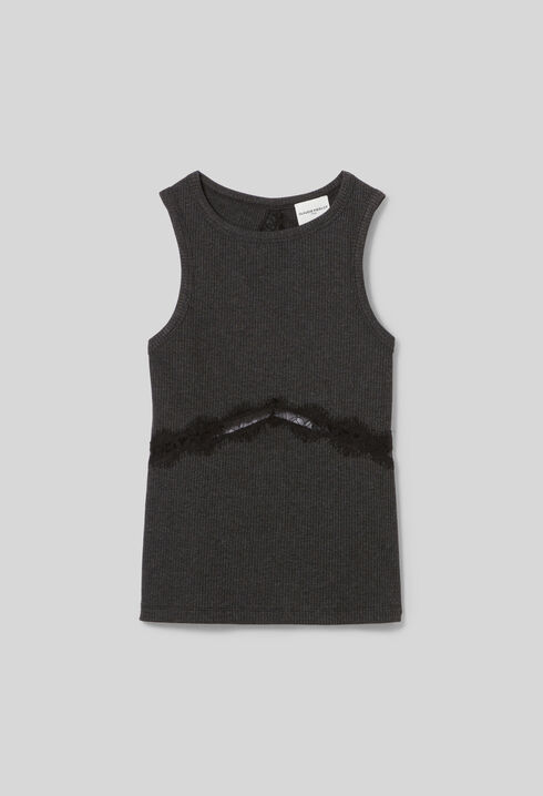 Ärmelloses T-Shirt mit Spitze