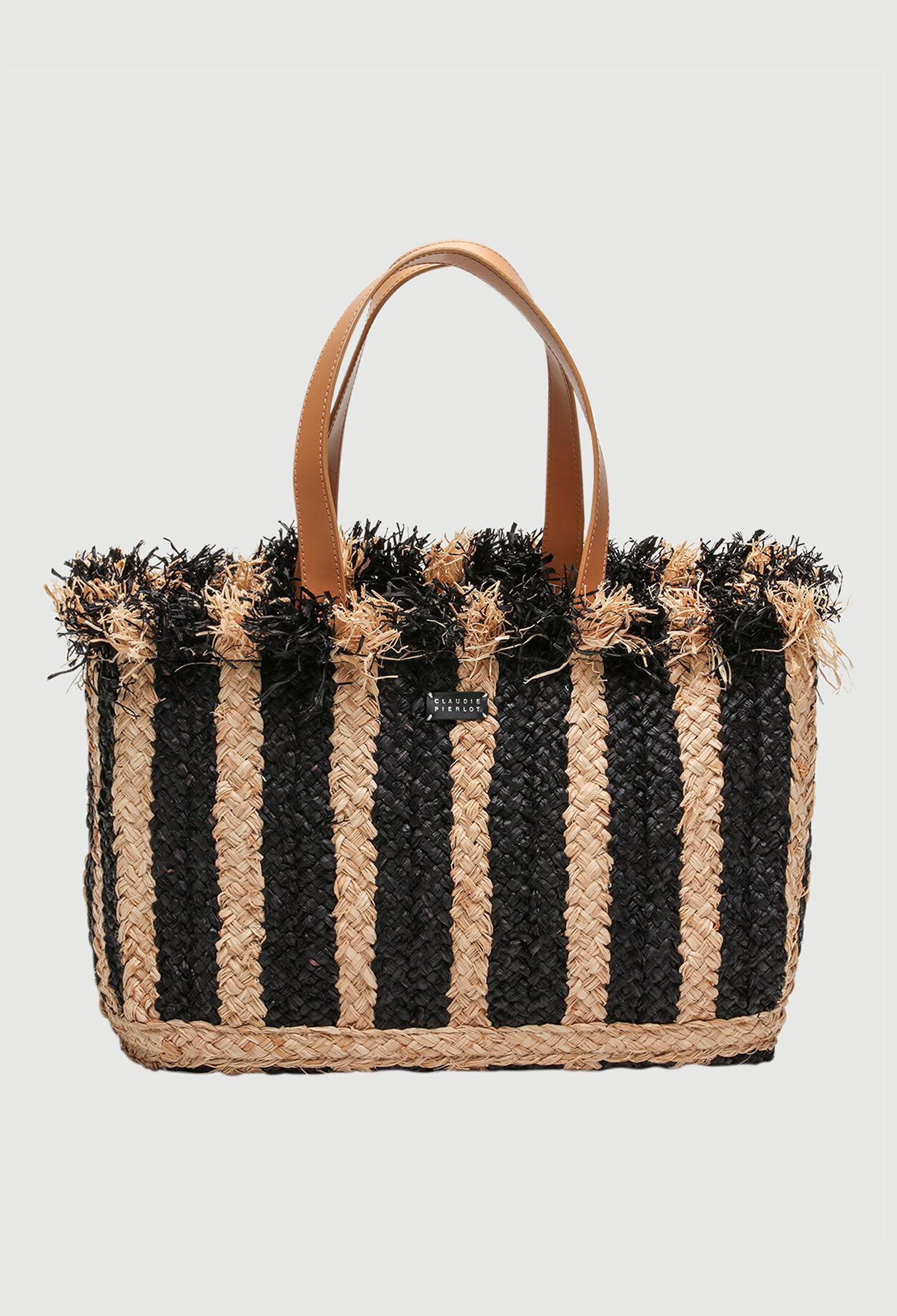 Tasche aus Stroh und Leder