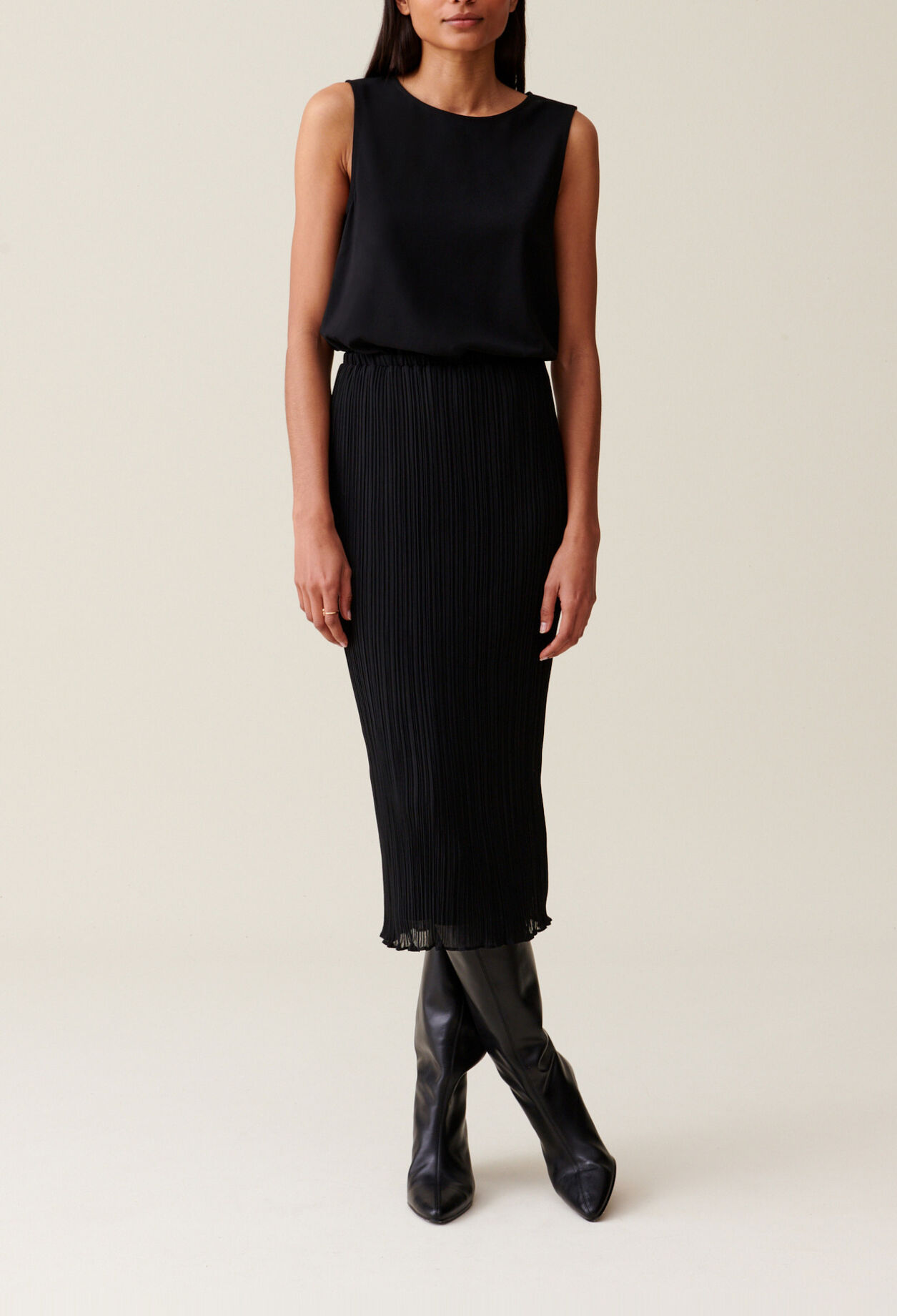7/8-Kleid mit Rundhalsausschnitt