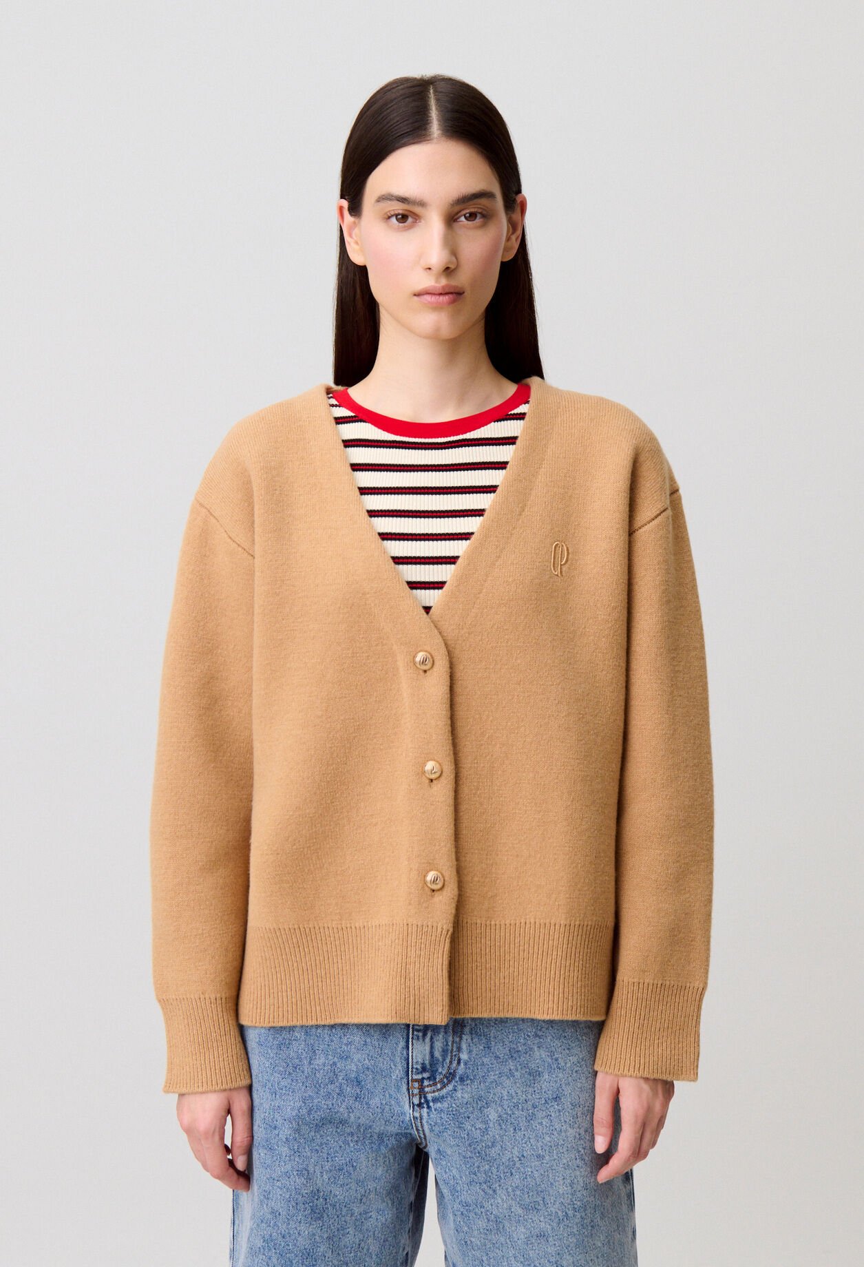 Oversize-Cardigan aus Wollmischung