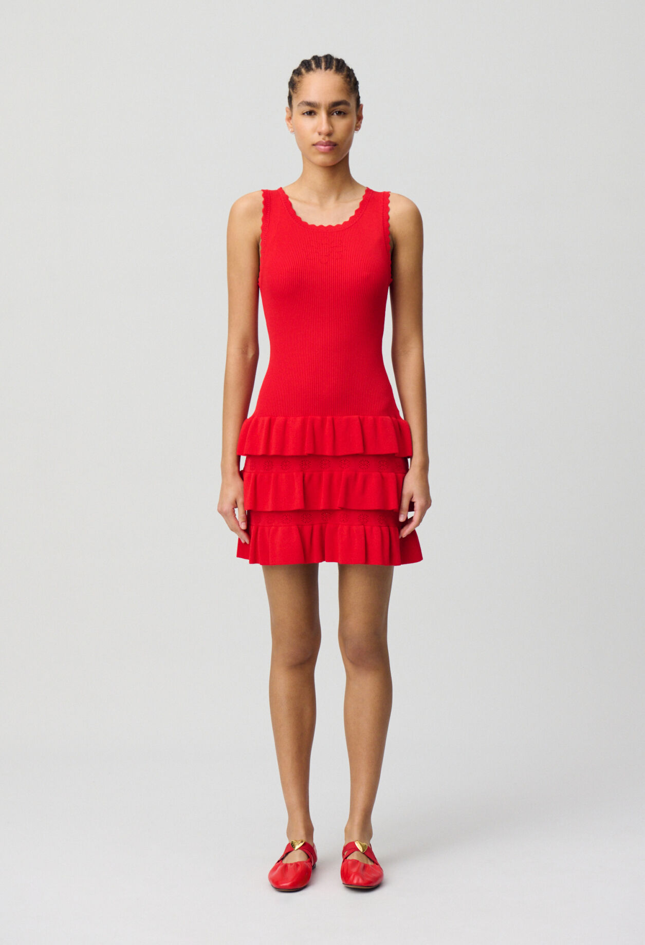 Rüschen-Strickkleid