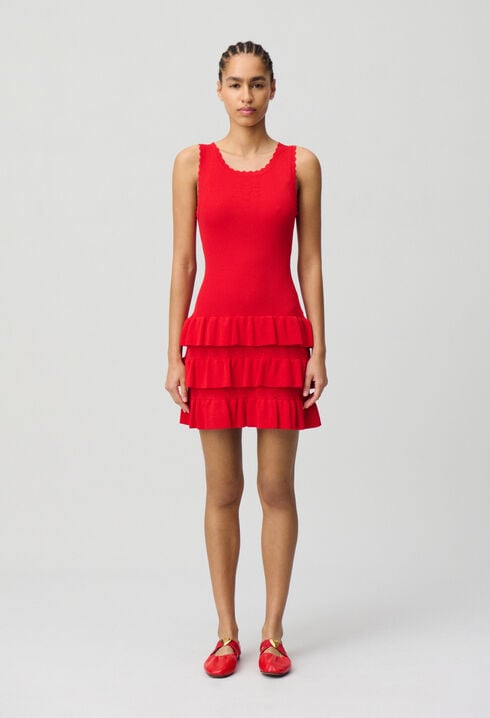 Rüschen-Strickkleid