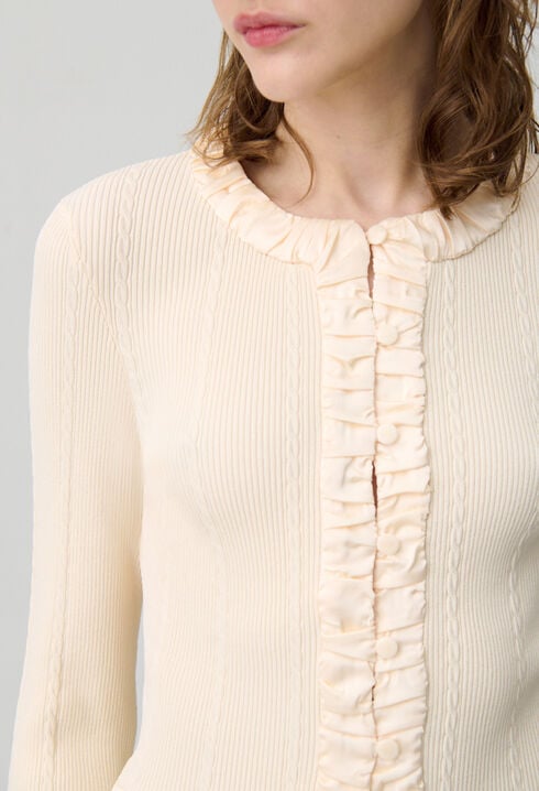 Feinstrick-Cardigan mit Knopfleiste