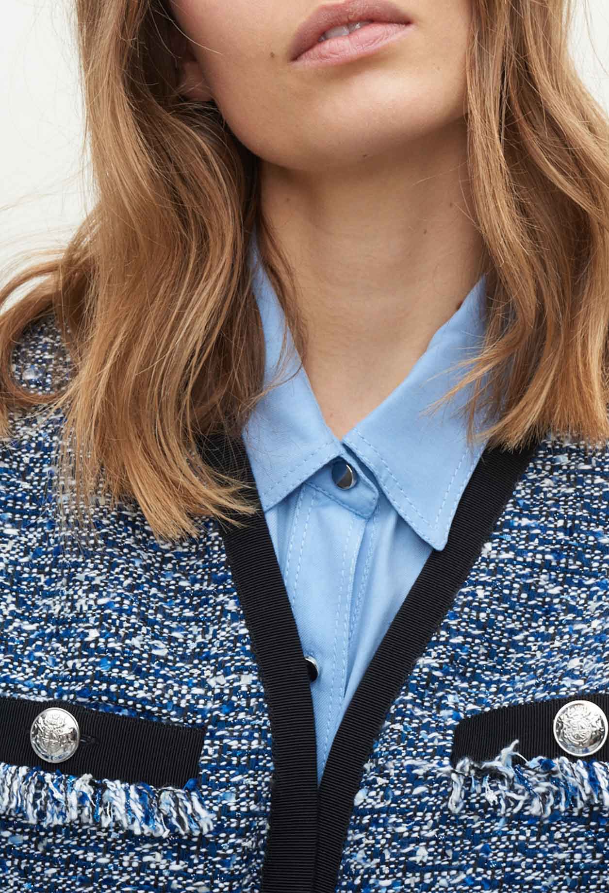 Tweedjacke mit Borten
